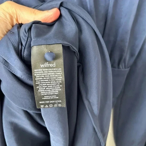 Aritzia Wilfred beautiful  satin blue dress - Picture 14 of 15